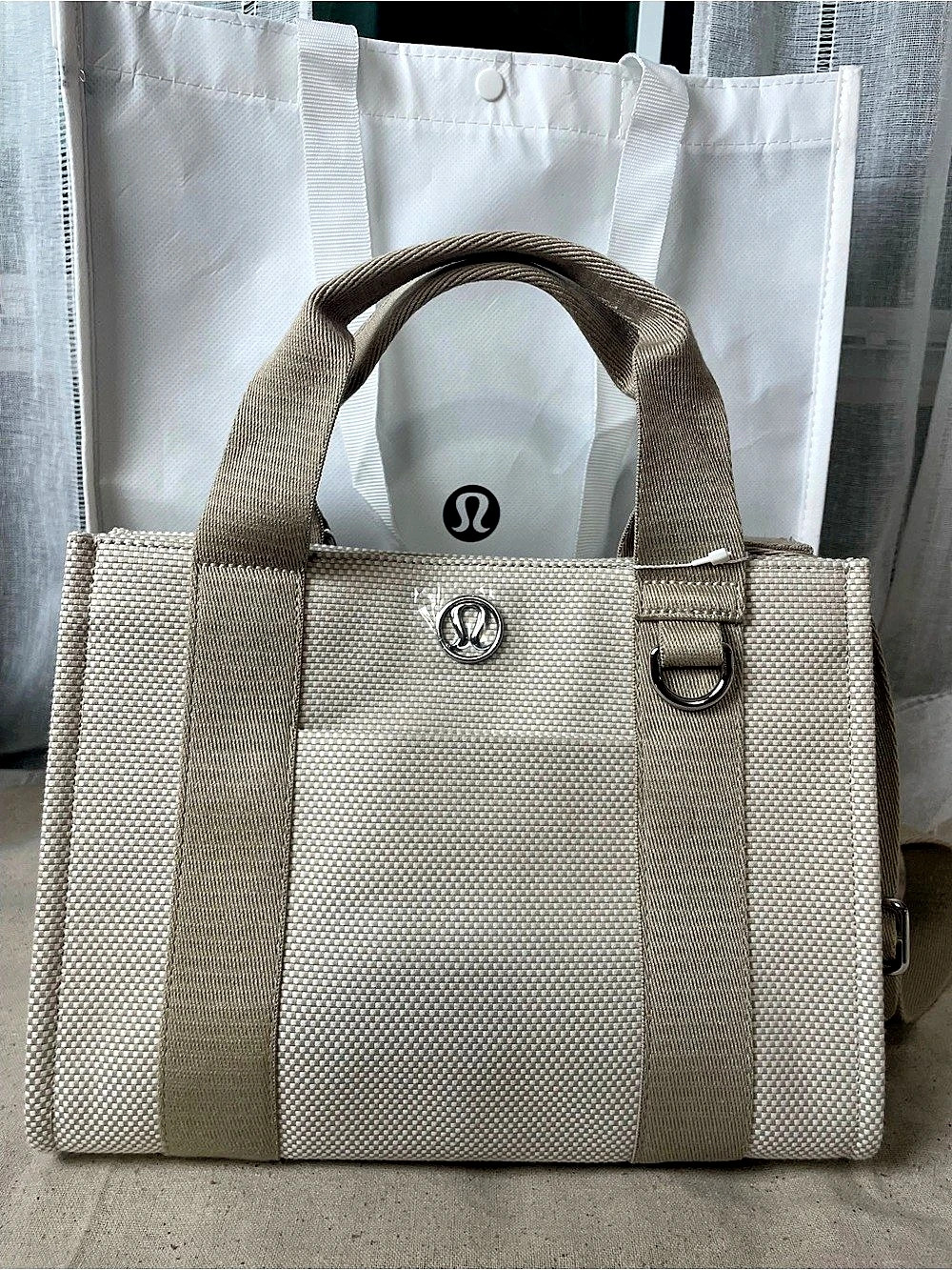 lululemon Canvas Tote Mini Two-Tone Beige